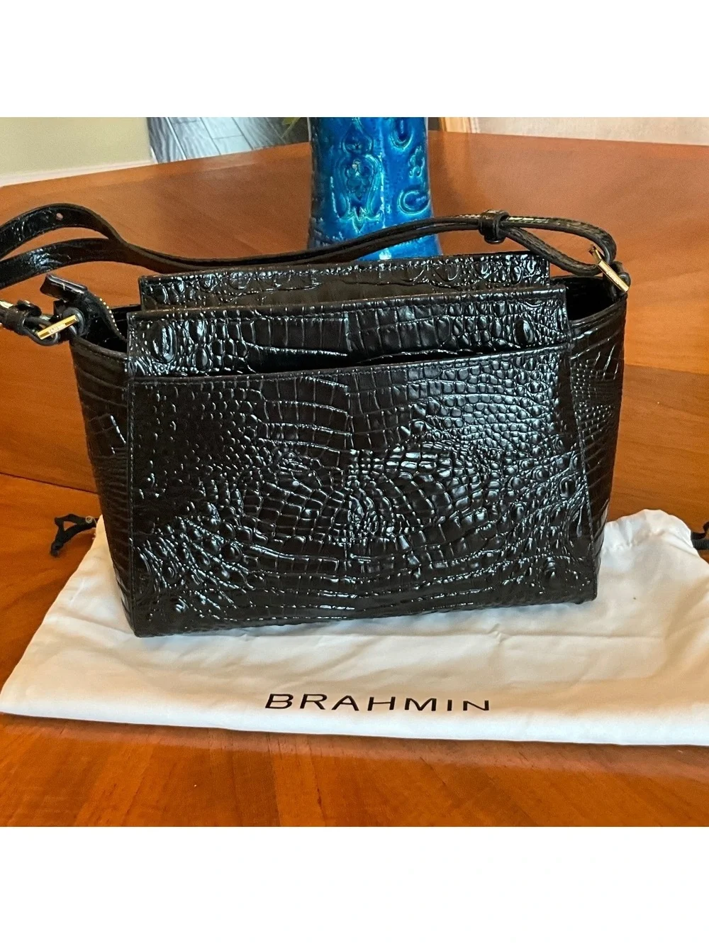 Brahmin Hillary Classic Black Melbourne Leather